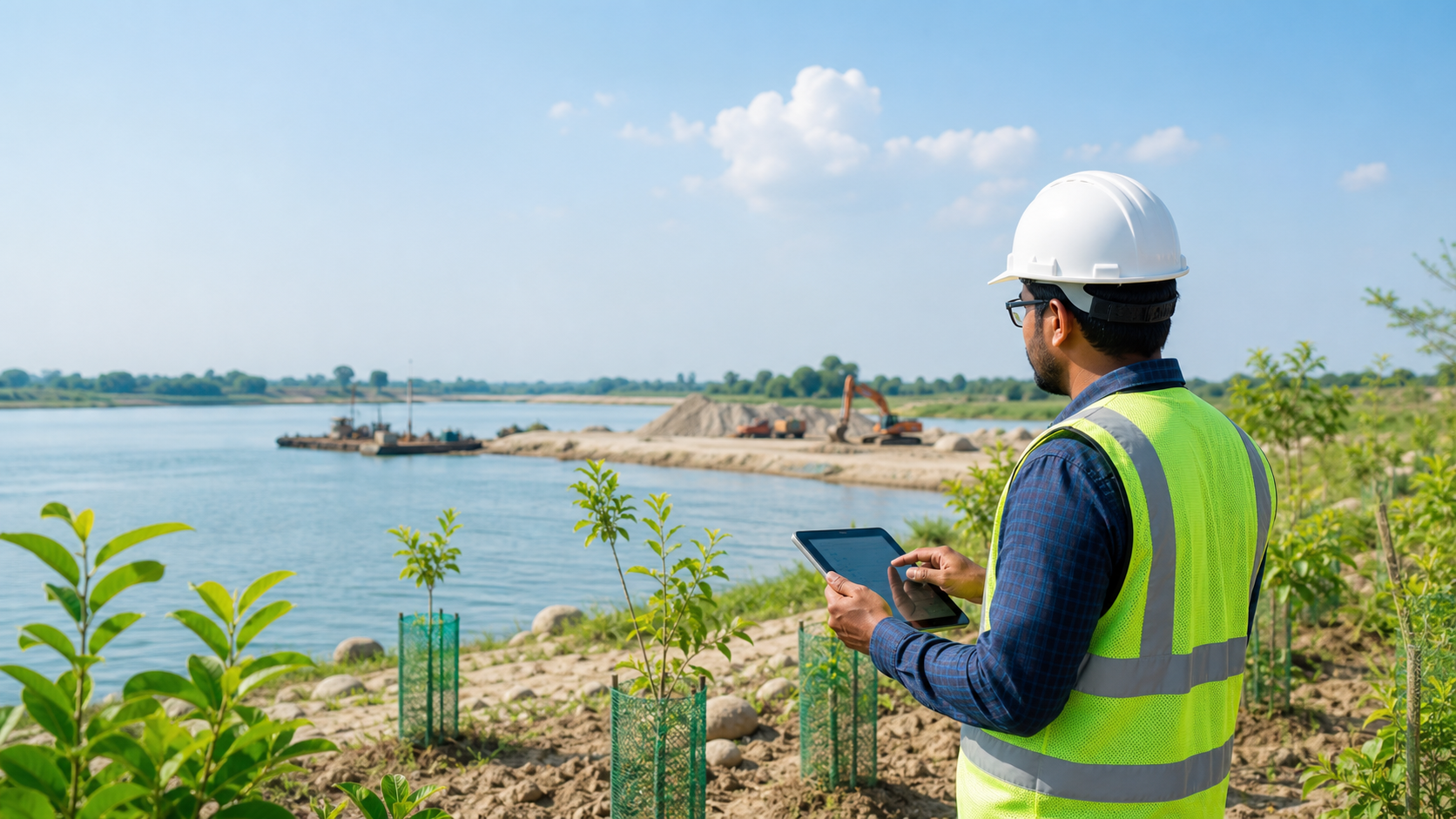 Environmental monitoring beside a regulated river sand ghat