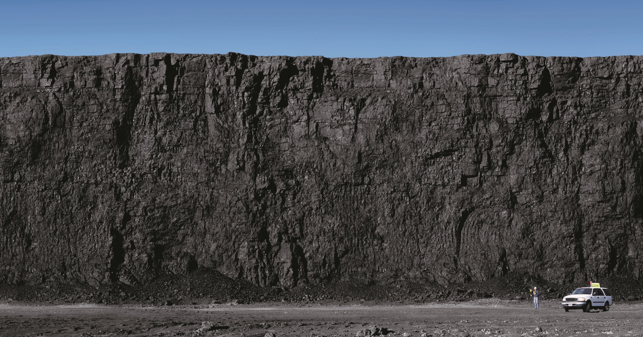 Visible coal seam at an open cast mine